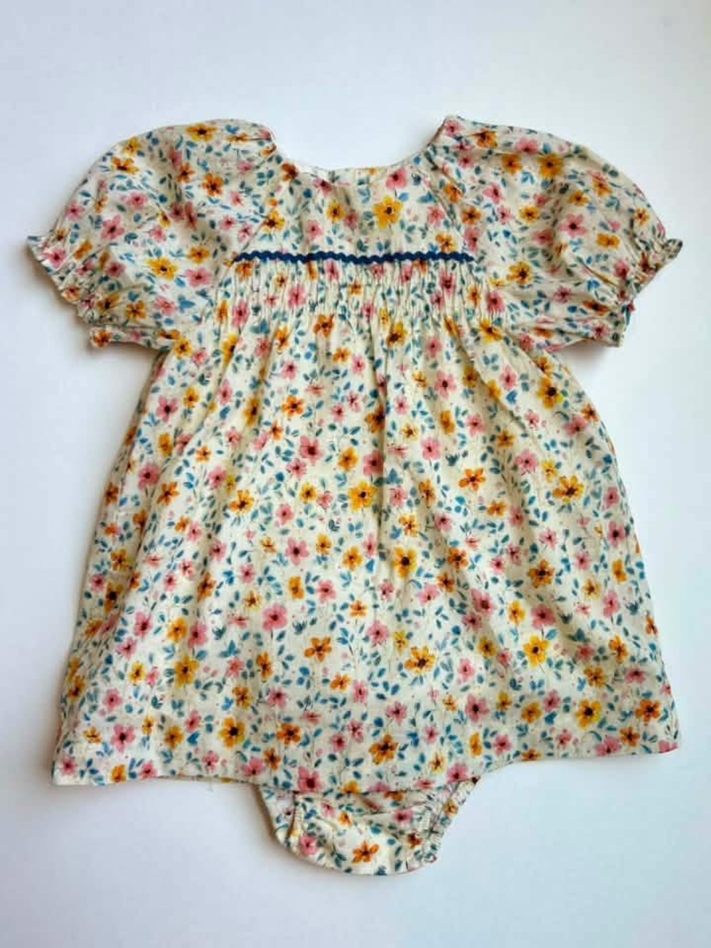 Zara Floral dress with bloomers Matching Set - Cream, Yellow, Pink, Blue
